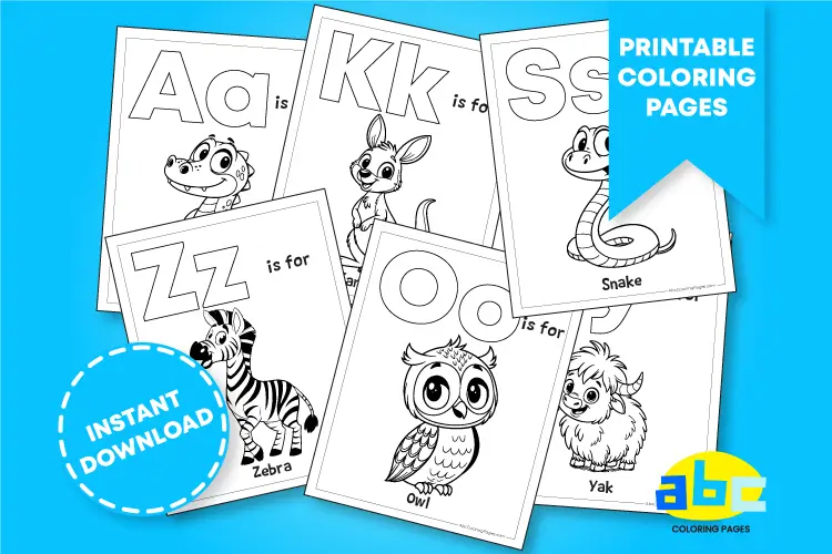 ABC coloring pages – fun printable alphabet letters from A to Z for kids to color