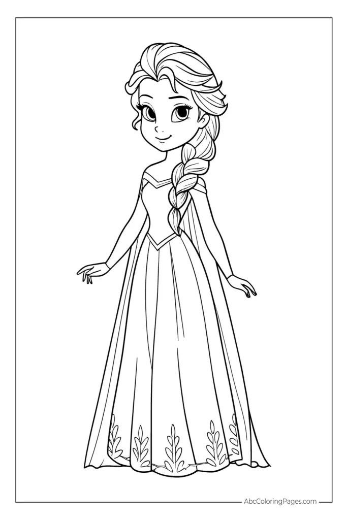 Printable princess coloring page for girls