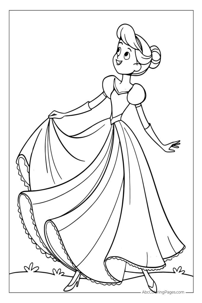 Free classic princess coloring sheet – easy printable page for kids
