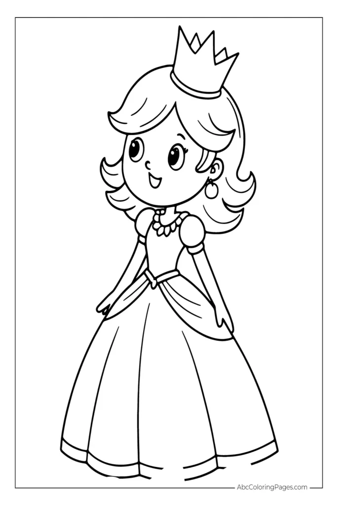 Printable fun princess coloring sheet – free easy page