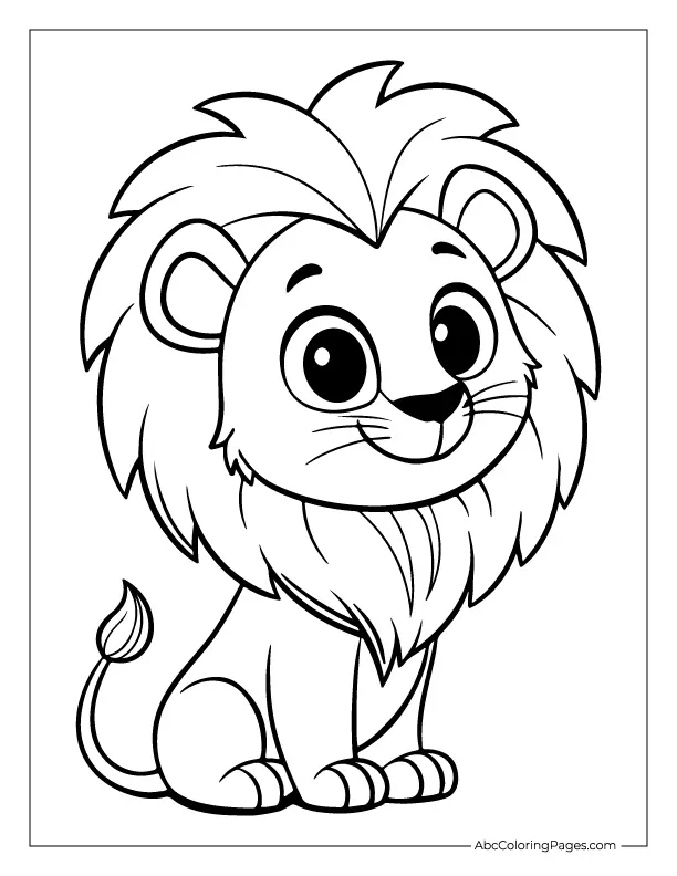 Simple lion outline for kids – easy coloring page to print