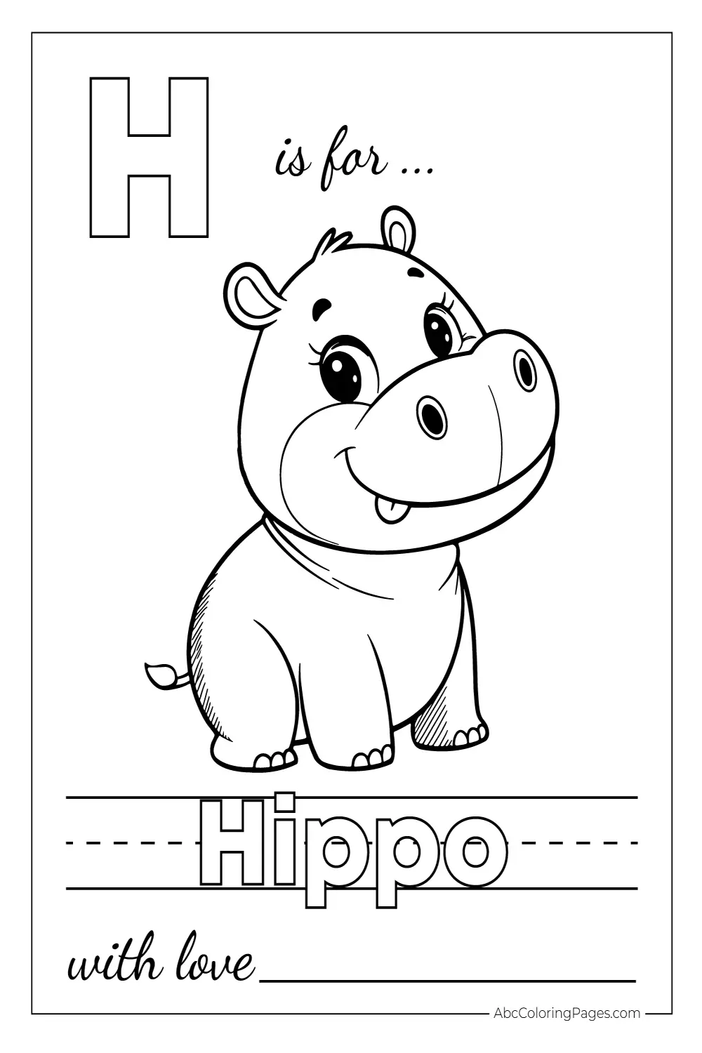 Simple and fun letter H coloring page