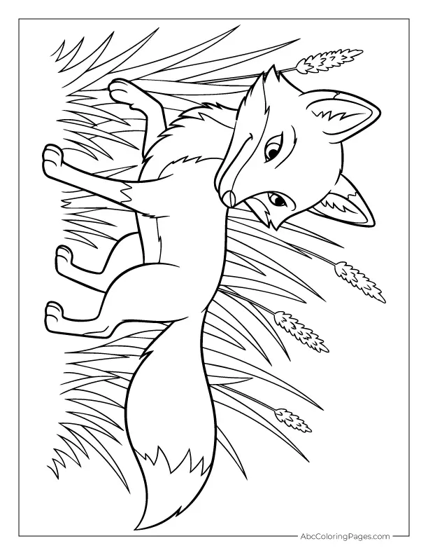 safari animals coloring pages fox prowling cartoon