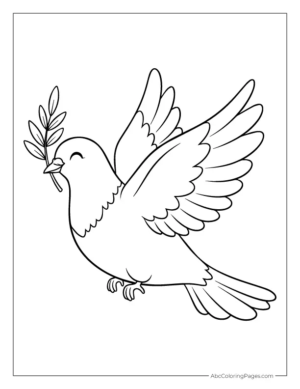 dove with branch coloring page