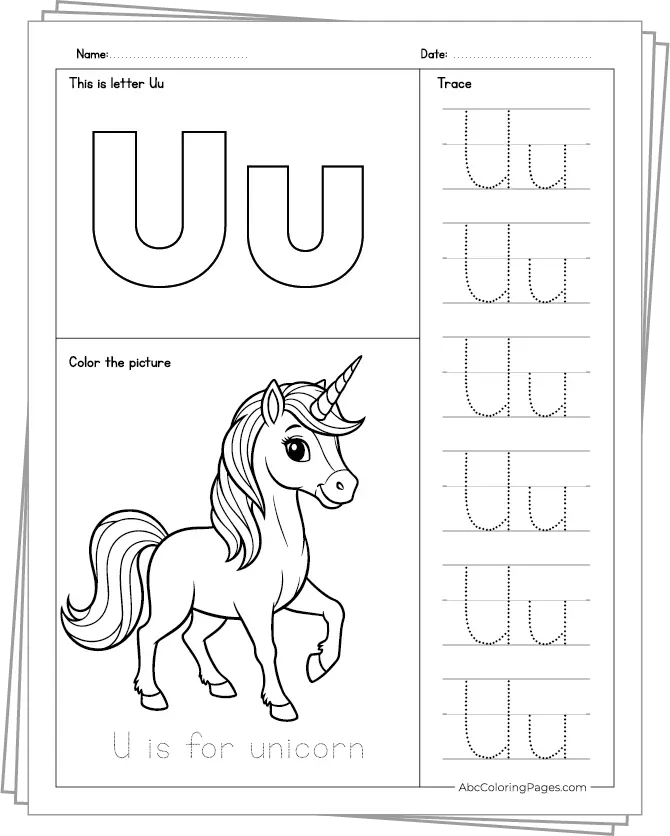 Download Letters U–Z Tracing Pack