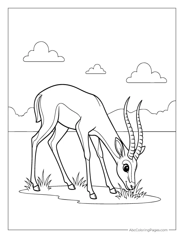 safari animals coloring pages grazing gazelle printable