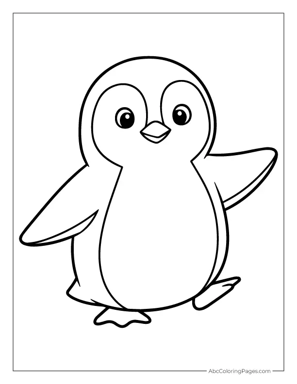 penguin waddling coloring page