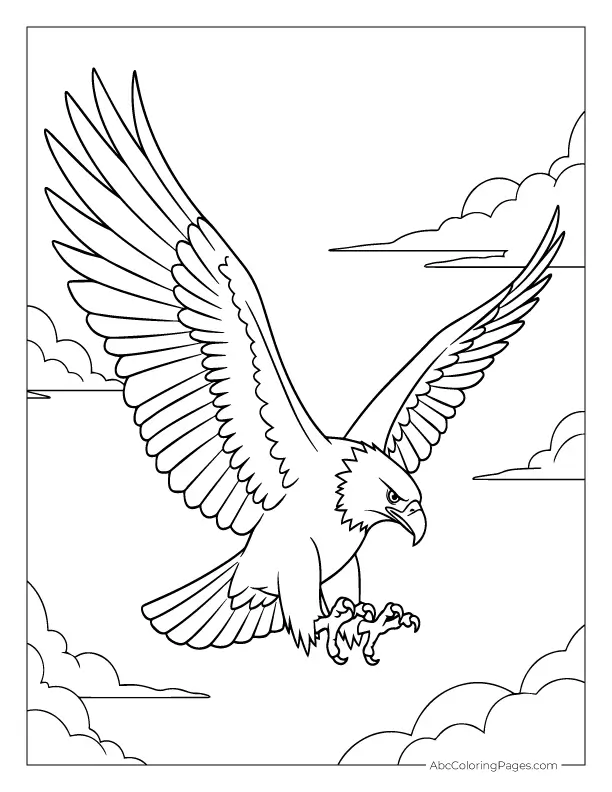 eagle flying coloring page