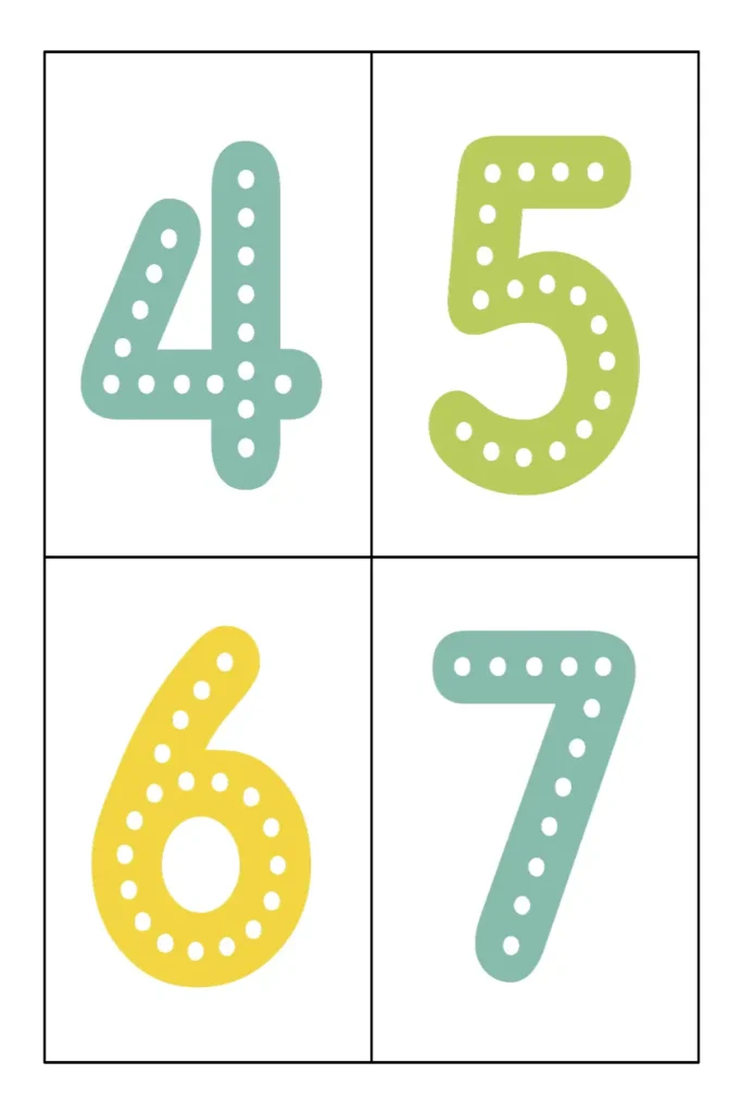 Medium-sized printable numbers 0–9 in PDF format for flashcards and preschool activities