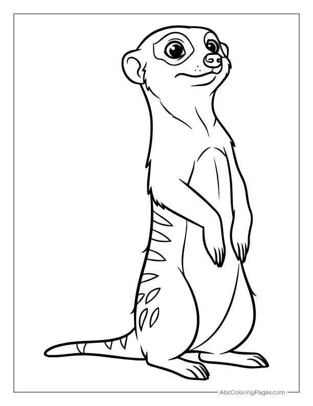 safari animals coloring pages meerkat on guard