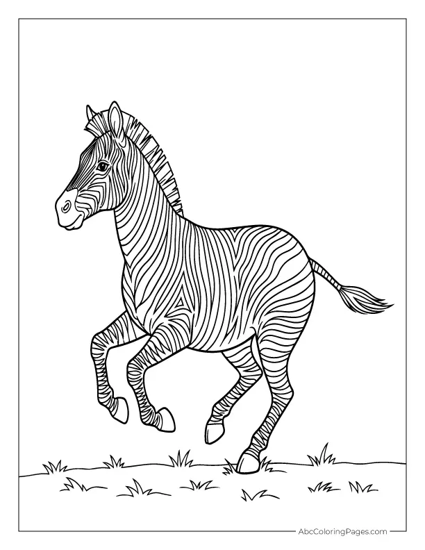 safari animals coloring pages zebra running printable
