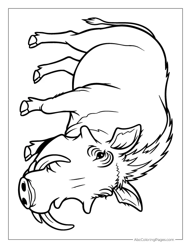 safari animals coloring pages warthog digging