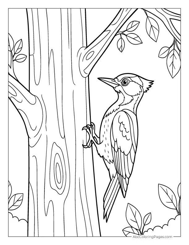 woodpecker coloring page