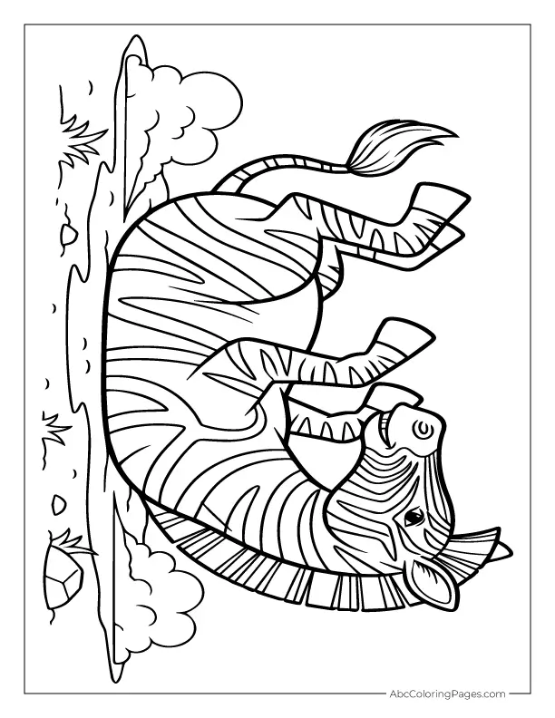 safari animals coloring pages zebra playing in dirt