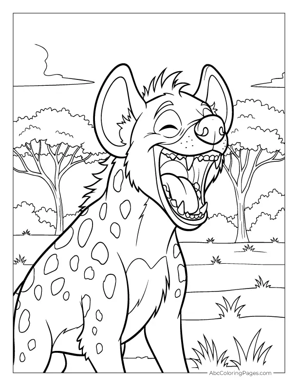safari animals coloring pages laughing hyena printable
