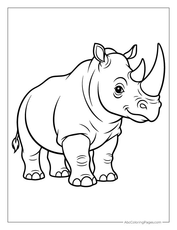 safari animals coloring pages resting rhino outline