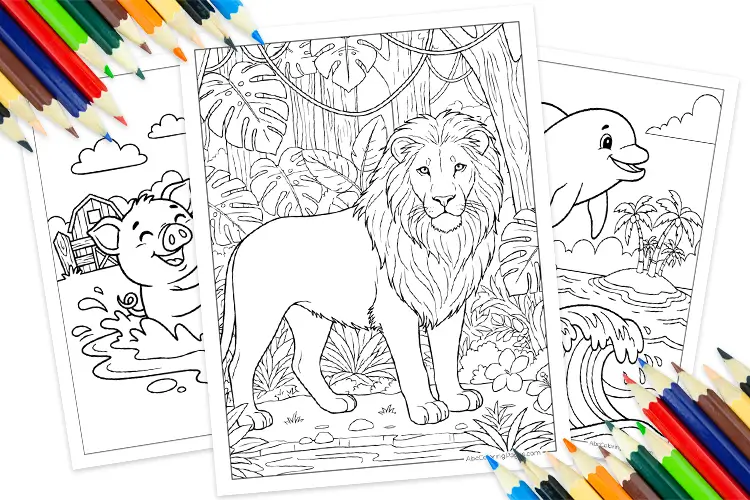Free Printable Animal Coloring Pages 1 Animal coloring pages collection with cute and realistic animals for kids