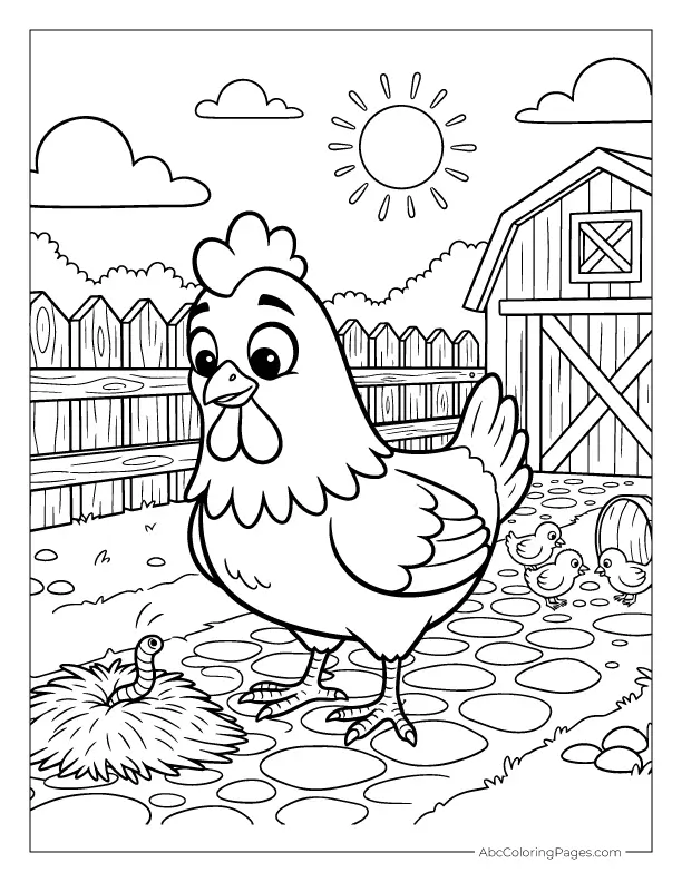 chicken coloring page