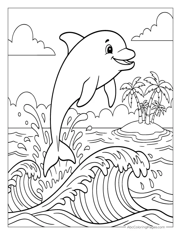 sea animals coloring pages dolphin printable