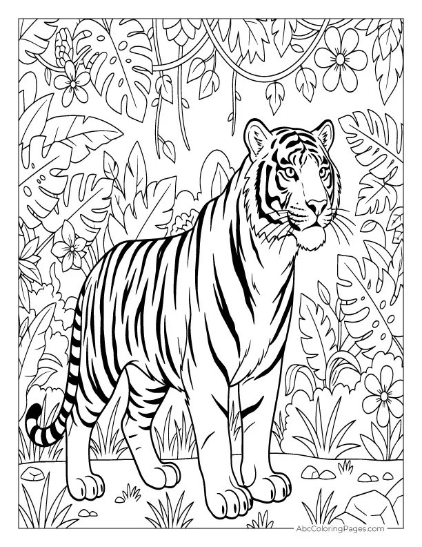 zoo coloring sheets tiger printable