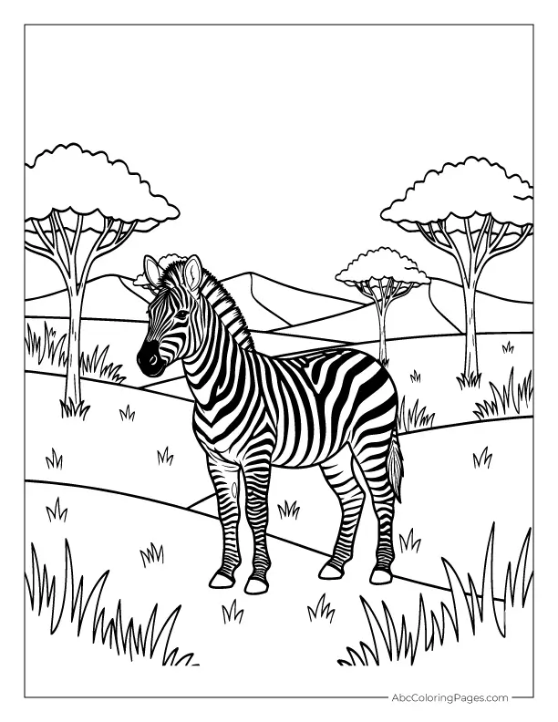 Free Printable Animal Coloring Pages 8 realistic animal coloring pages zebra