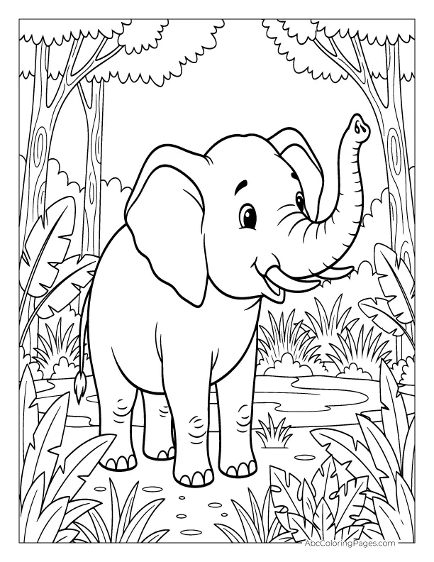 zoo coloring sheets elephant printable